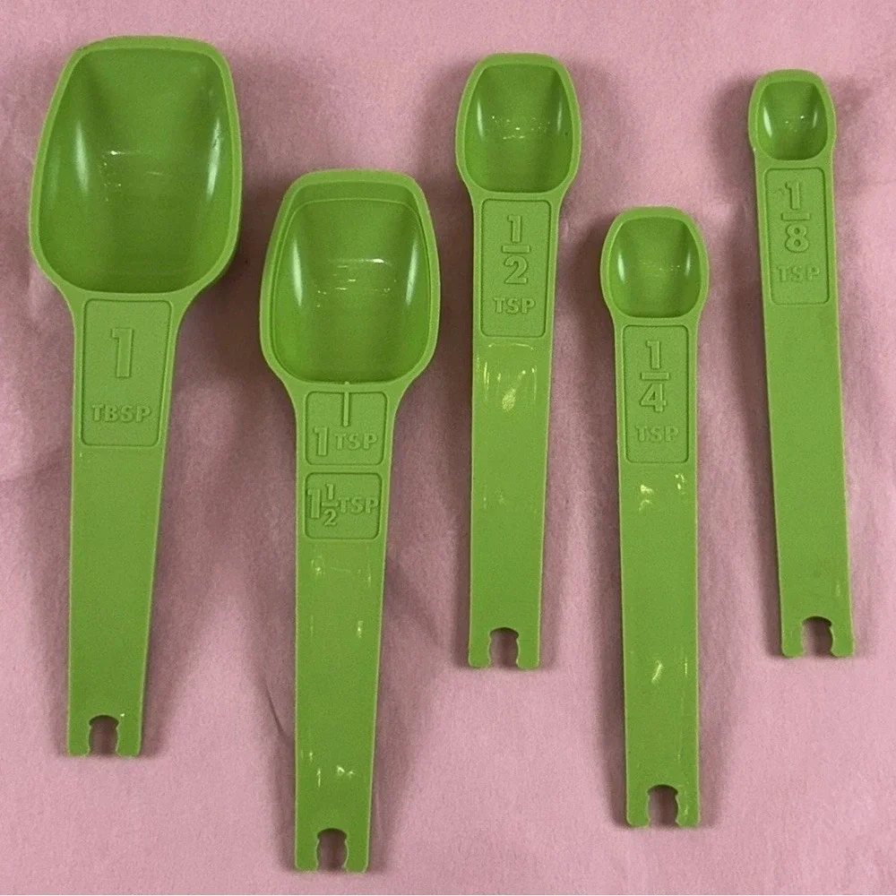 Vintage Tupperware Measuring Spoons Apple Green Replacement Refer To Descr EUC